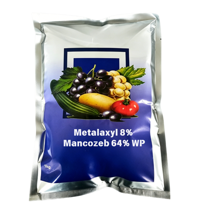 Metalaxyl 8% Mancozeb 64% WP Compound poudre humidifiable Fungicide, systémique et pesticide à contact pour le contrôle de la mildiou tardive sur les fruits et légumes