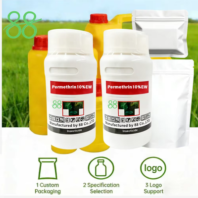 Perméthrine de haute qualité à 10% EW (CAS: 52645-53-5), émulsion respectueuse de l'environnement dans une formule aqueuse, à action rapide et à effet résiduel prolongé, largement utilisée dans les cultures, le bétail et la santé publique.