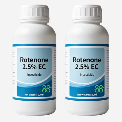 Rotenone 2,5% EC insecticide organique naturel pour l'agriculture verte, lutte contre les ravageurs à large spectre, fourniture directe d'usine avec spécifications de colis flexibles, commande en vrac acceptable.