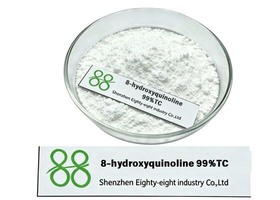 8-Hydroxyquinoline 99% TC, haute pureté. 8-Hydroxyquinoline de qualité technique, utilisé comme fongicide et intermédiaire chimique. Disponible en vrac à l'usine. CAS:148-24-3
