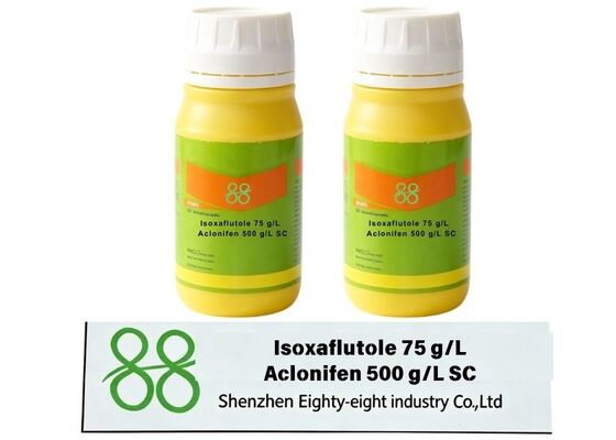 Isoxaflutole 75g/L+Aclonifen 500g/L SC herbicide agricole pour la gestion des graminées annuelles et des mauvaises herbes à feuilles larges avant l'émergence dans les champs de maïs. C15H12F3NO4S Isoxaflutole 97% TC Herbicides de désherbage