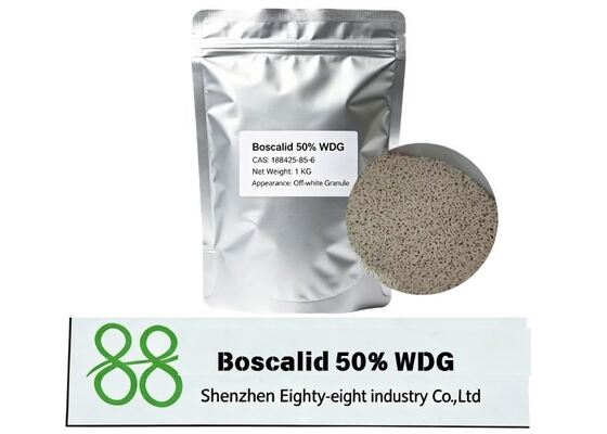 Fongicide agricole Boscalid 50% WDG, dispersion rapide dans l'eau et effet résiduel long. Protège les vignobles, les baies et les cultures légumières contre les maladies fongiques. Fongicide naturel pour plantes Boscalid 50% WDG