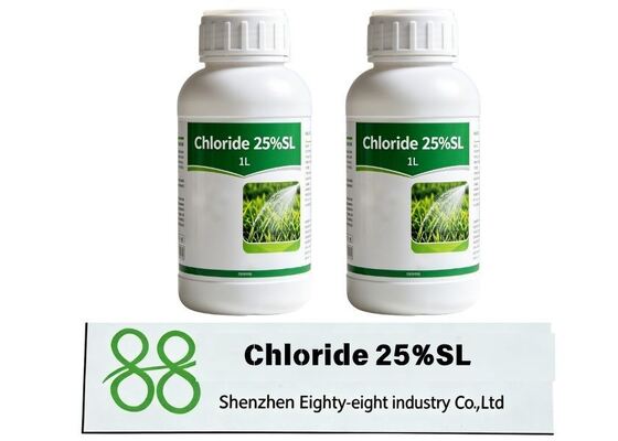 Chlorure de Mepiquat de haute qualité 25% SL, retardateur de croissance, inhibe la biosynthèse de la gibbérelline, raccourcit les internodes, forme de la plante compacte, améliore la teneur en chlorophylle, réduit la chute de fleurs et de fruits