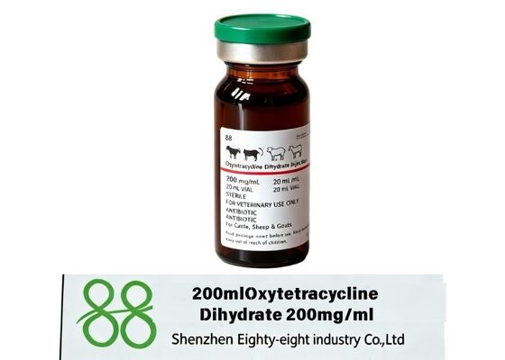 Médecine vétérinaire Oxytétracycline Dihydratée 200mg/ml solution, efficace contre les maladies bactériennes respiratoires et intestinales des animaux. Oxytétracycline Déshydratée 20g Médicament vétérinaire