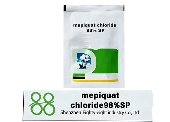 Chlorure de Mepiquat 98% SP supprime la croissance excessive des cultures, raccourcit les entre-nœuds, renforce les tiges, améliore le rendement, Poudre d'usine Chlorure de Mepiquat 98% TC Hormone de croissance synthétique