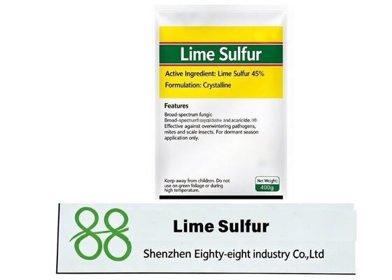 Chaux agricole soufre pulvérisation dormante, fongicide insecticide acaricide multi-action pour le nettoyage hivernal des vergers d'arbres fruitiers